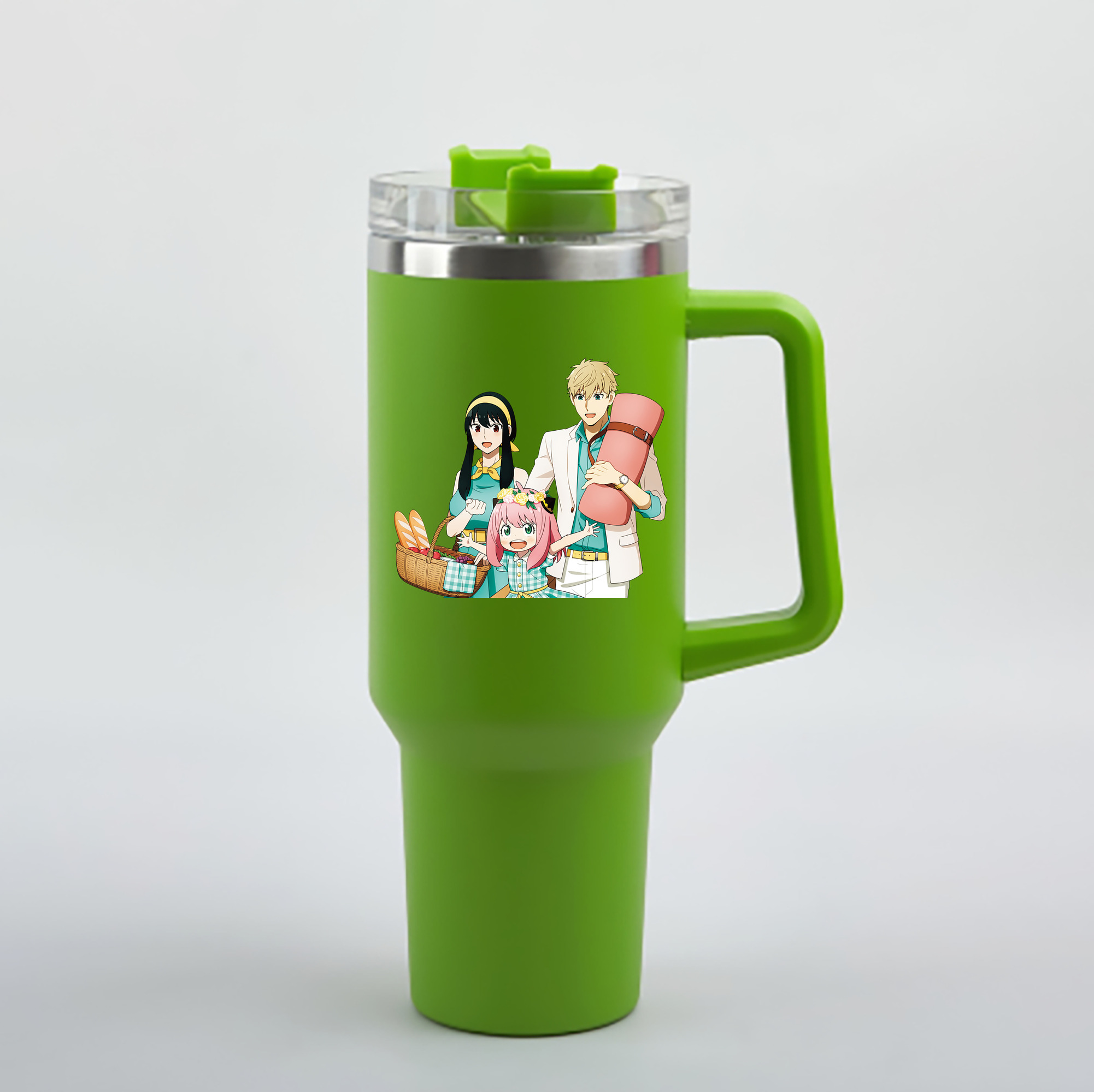 （画像用） SPY×FAMILY间谍家家酒 1200mL車用タンブラー - クリスタルステッカー（プラスチックストロー付き）
